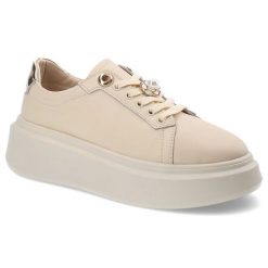 Beżowe Sneakersy Artiker Sportowe Obuwie Damskie Na Platformie. Brązowe buty sportowe na co dzień damskie Artiker, bez wzorów. Za 189.00 zł.