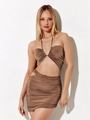 Rage Age Bluzka Bea Brązowy Regular Fit. Brązowe bluzki damskie Rage Age, xl, bez wzorów, z syntetyku, bez ramiączek. Za 199.99 zł.
