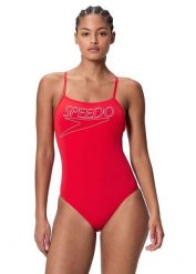 Strój kąpielowy jednoczęściowy damski Speedo Endurance+ Thinstrap. Czerwone stroje jednoczęściowe damskie Speedo, l, bez wzorów. Za 197.48 zł.