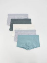 5 pack bokserek Classic - jasnoszary. Szare bokserki męskie Reserved, bez wzorów. Za 99.99 zł.