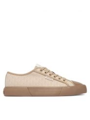 Calvin Klein Trampki Vulc Low Laceup Aop Canvas HW0HW03142 Beżowy. Brązowe trampki i tenisówki damskie CALVIN KLEIN, bez wzorów, z materiału. Za 359.99 zł.