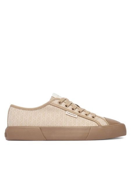 Calvin Klein Trampki Vulc Low Laceup Aop Canvas HW0HW03142 Beżowy. Brązowe trampki i tenisówki damskie CALVIN KLEIN, bez wzorów, z materiału. Za 359.99 zł.
