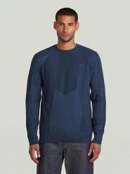 G-Star Sweter w kolorze niebieskim rozmiar: M. Niebieskie swetry męskie G-Star, m, bez wzorów, z bawełny, bez kołnierzyka. Za 174.84 zł.