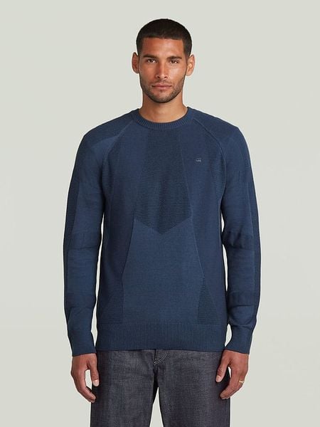G-Star Sweter w kolorze niebieskim rozmiar: M. Niebieskie swetry męskie G-Star, m, bez wzorów, z bawełny, bez kołnierzyka. Za 174.84 zł.
