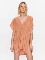 Roxy Sukienka plażowa ERJX603339 Pomarańczowy Relaxed Fit. Brązowe sukienki damskie Roxy, na plażę, l, bez wzorów, z syntetyku, bez kołnierzyka, bez ramiączek. Za 219.99 zł.