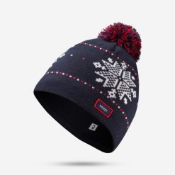 Czapka narciarska dla dorosłych Wedze Jacquard. Niebieskie czapki męskie WED'ZE, na zimę, bez wzorów, z dzianiny. Za 49.99 zł.
