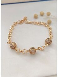 Atelier MIU Pozłacana bransoletka z cyrkoniami rozmiar: onesize. Żółte bransoletki damskie atelier MIU, pozłacane. Za 56.99 zł.