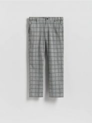 Spodnie chino slim w kratę - szary. Szare spodnie materiałowe męskie Reserved, bez wzorów, z tkaniny. Za 159.99 zł.