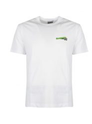 Les Hommes T-shirt "Urban Zone" | UHT204700P | Urban Zone | Mężczyzna | Biały, Zielony. Białe t-shirty męskie Les Hommes, m, bez wzorów, z bawełny, bez kołnierzyka. W wyprzedaży za 179.00 zł.