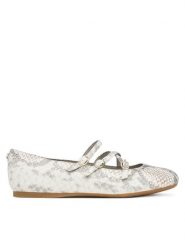 Guess Baleriny FLTKAL PEL02 Szary. Szare baleriny damskie Guess, z aplikacjami, ze skóry, bez obcasa. Za 379.99 zł.