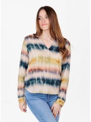 KEY LARGO Bluzka w kolorze beżowym ze wzorem rozmiar: L. Brązowe bluzki damskie KEY LARGO, l, bez wzorów, z wiskozy, bez kołnierzyka, bez ramiączek. Za 123.25 zł.