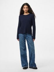 Pieces Sweter "Pcfia" w kolorze granatowym rozmiar: M. Niebieskie swetry klasyczne damskie Pieces, m, ze splotem, bez kołnierzyka. Za 118.56 zł.