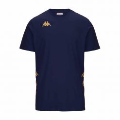 Koszulka Kappa Giovo. Niebieskie t-shirty sportowe męskie Kappa, m, z bawełny, bez ramiączek, do piłki nożnej. Za 154.00 zł.
