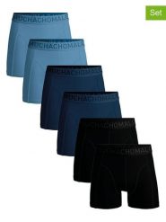 Muchachomalo Bokserki (6 par) w kolorze czarno-granatowo-błękitnym rozmiar: 4XL. Czarne bokserki męskie Muchachomalo, bez wzorów. Za 195.99 zł.