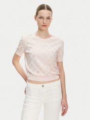 Guess Sweter W5GR05 Z3D60 Różowy Regular Fit. Czerwone swetry klasyczne damskie Guess, l, z wiskozy, bez kołnierzyka. Za 249.99 zł.