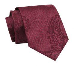 Elegancki, Klasyczny, Męski Krawat -ALTIES - Ciemnoczerwony, Duży Wzór. Czerwone krawaty i muchy męskie Alties, bez wzorów, z tkaniny, eleganckie. Za 49.00 zł.