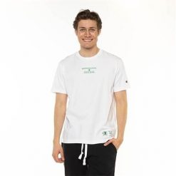 Koszulka sportowa męska Champion Eco Graphic. Białe t-shirty sportowe męskie CHAMPION, m, z bawełny, bez ramiączek. Za 147.00 zł.