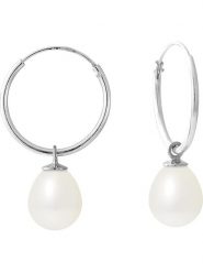 Pearl Addict Srebrne kolczyki-kreole z perłami rozmiar: onesize. Białe kolczyki damskie Pearl Addict, z perłą, srebrne. Za 267.92 zł.
