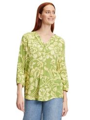 CARTOON Bluzka w kolorze zielono-żółtym rozmiar: 36. Zielone bluzki damskie Cartoon, bez wzorów, z wiskozy, bez kołnierzyka, bez ramiączek. Za 34.69 zł.