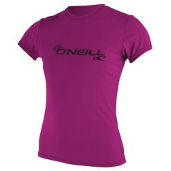 Koszulka do pływania damska O'Neill Basic Skins Sun Shirt. Białe bluzki damskie O'neill, xl, bez wzorów, sportowe, bez kołnierzyka, bez ramiączek. Za 99.99 zł.