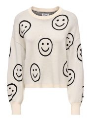 ONLY Sweter w kolorze kremowym rozmiar: XL. Brązowe swetry klasyczne damskie Only, xl, bez kołnierzyka. Za 86.99 zł.