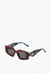 Niebiesko-Brązowe Geometryczne Okulary Przeciwsłoneczne Wykonane z Lekkiego Tworzywa Tleara. Niebieskie okulary przeciwsłoneczne damskie Born2be. Za 29.99 zł.