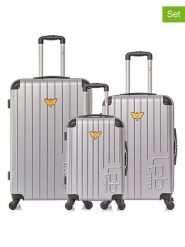 Les P´tites Bombes 3-częściowy zestaw w kolorze srebrnym rozmiar: onesize. Szare walizki bez wzorów, z materiału. Za 434.99 zł.