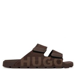 Klapki HUGO. Brązowe klapki i japonki męskie Hugo. Za 399.99 zł.