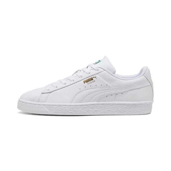 Recyklingowe Skórzane Trampki Puma Suede. Białe trampki i tenisówki męskie Puma, bez wzorów, z gumy, bez zapięcia. Za 475.65 zł.