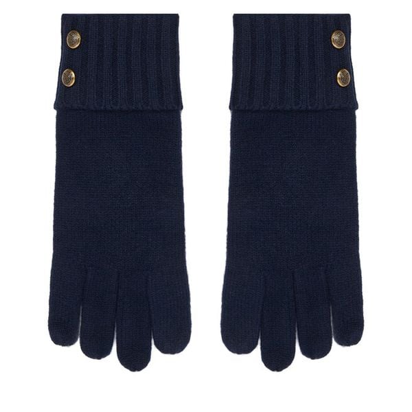 Rękawiczki LAUREN RALPH LAUREN. Niebieskie rękawiczki damskie Lauren Ralph Lauren, bez wzorów, z dzianiny. Za 329.99 zł.