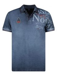 Geographical Norway Koszulka polo "Adventure" w kolorze granatowym rozmiar: M. Niebieskie koszulki polo męskie Geographical Norway, m, bez wzorów, z bawełny, bez ramiączek. Za 87.81 zł.