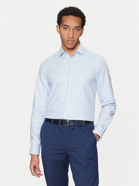 Calvin Klein Koszula K10K113854 Błękitny Slim Fit. Niebieskie koszule męskie CALVIN KLEIN, m, bez wzorów, z bawełny, bez kołnierzyka, bez ramiączek. Za 219.99 zł.
