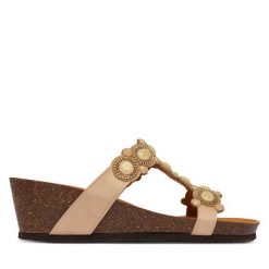 Klapki Scholl. Brązowe klapki damskie Scholl, bez wzorów, bez obcasa. Za 414.99 zł.