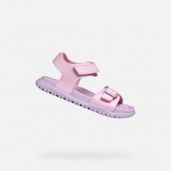 Sandały GEOX J SANDAL FUSBETTO GI Rose. Czerwone sandały damskie Geox, z syntetyku, bez zapięcia. Za 170.99 zł.