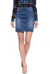 SPÓDNICA JEANSOWA LEE A LINE SKIRT BLUE DROP L38NROEM 112108295. Niebieskie spódniczki damskie Lee, l, bez wzorów, z jeansu, trapezowe. W wyprzedaży za 69.99 zł.