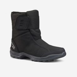 Buty turystyczne śniegowce męskie Quechua SH100 rzep. Czarne buty trekkingowe męskie QUECHUA, na zimę, z gumy, bez zapięcia, trekkingowe. Za 169.99 zł.