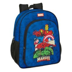 Plecak szkolny MARVEL Poliester 300D. Niebieskie plecaki damskie marvel, bez wzorów, z poliesteru. Za 163.25 zł.