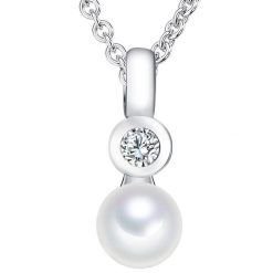 Valero Pearls Naszyjnik z pereł srebro wysokiej próby Cyrkonia Perła hodowlana słodkowodna srebrny Naszyjniki 1 ct Damski. Szare naszyjniki damskie Valero Pearls, srebrne. Za 259.99 zł.
