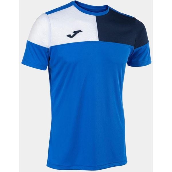 Koszulka Joma Crew Junior 11/12 – Royal/Navy/Biała. Niebieskie bluzki damskie Joma, bez wzorów, z poliesteru, sportowe, bez kołnierzyka, bez ramiączek. Za 160.99 zł.