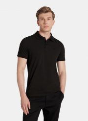 PAKO LORENTE - T-shirt polo w czarnym kolorze. Czarne koszulki polo męskie Pako Lorente, m, bez wzorów, z bawełny, bez ramiączek. Za 99.99 zł.