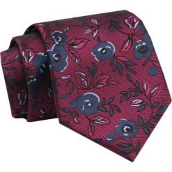 Krawat - ALTIES - Ciemna Czerwień z Motywem Kwiatowym. Czerwone krawaty i muchy męskie Alties, bez wzorów, z tkaniny, eleganckie. Za 49.00 zł.