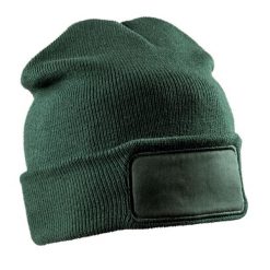 Czapka Unisex Dla Dorosłych Z Podwójną Dzianiną Z Naszywką Drukarki. Czarne czapki męskie RESULT WINTER ESSENTIALS, z aplikacjami, z bawełny. Za 28.99 zł.