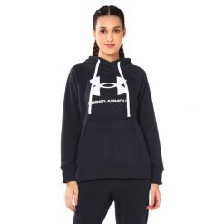Bluza Z Kapturem Damska Logo Polar Rival. Czarne bluzy z kapturem damskie Under Armour, l, z polaru. Za 274.99 zł.