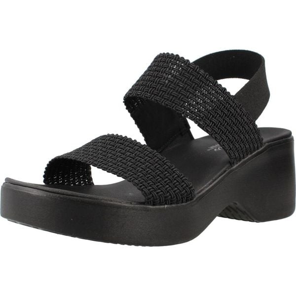 Sandały SKECHERS 119413S Czarny. Czarne sandały damskie Skechers, bez wzorów, z materiału, bez obcasa. Za 174.99 zł.