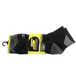 Skarpetki sportowe męskie 3pk Mens 1/2 Terry Qtr Crew Socks. Czarne skarpetki męskie Skechers, bez wzorów, z materiału. Za 59.99 zł.