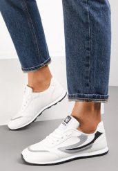 Białe Buty Sportowe Regines. Białe buty sportowe na co dzień damskie Renee, bez wzorów, z dresówki. Za 59.99 zł.