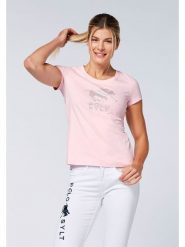 Polo Sylt Koszulka w kolorze jasnoróżowym rozmiar: XL. Różowe bluzki damskie Polo Sylt, xl, bez wzorów, z bawełny, bez kołnierzyka, bez ramiączek. Za 149.31 zł.