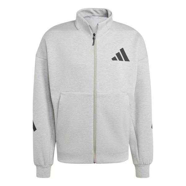 Bluza męska bez kaptura rozpinana ADIDAS M Z.N.E. TT S. Szare bluzy bez kaptura męskie Adidas, bez wzorów, z bawełny, sportowe, bez kołnierzyka, bez ramiączek. Za 439.00 zł.