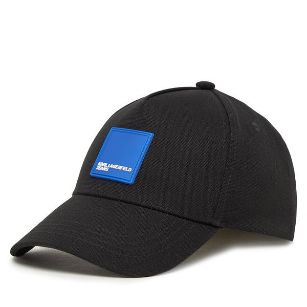 Czapka z daszkiem Karl Lagerfeld Jeans. Czarne czapki z daszkiem damskie Karl Lagerfeld Jeans, bez wzorów, z jeansu. Za 199.99 zł.