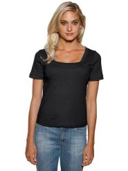 Heine Koszulka w kolorze czarnym rozmiar: 44. Czarne bluzki damskie Heine, bez wzorów, z bawełny, bez kołnierzyka. Za 60.99 zł.